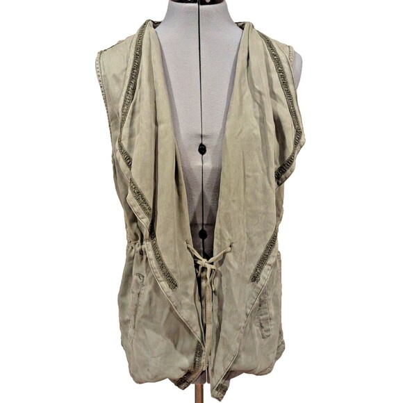 Max Jeans Tops - Max Jeans Vest Women’s L Waterfall Drape Gorpcore Military Olive Green Utility
